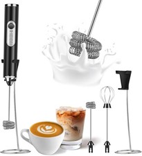Rechargeable Electric Milk Coffee Frother Whisk Egg Beater Handheld Frappe Mixer