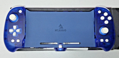 NexiGo Gripcon Switch OLED Controller Clear Blue Handheld Gamepad New Open Box