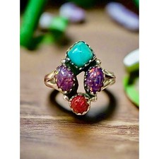 Kingman Turquoise Balloon Opal Sterling Size 6