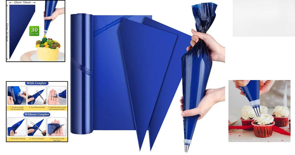 30 Pcs 21 Inch Disposable Piping Bags Extra Large Thicken Pastry Bags Icing P... - Image 2 of 4