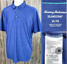 Tommy Bahama Island Zone Polo Shirt Breathable Casual Golf Blue Heathered Men XL