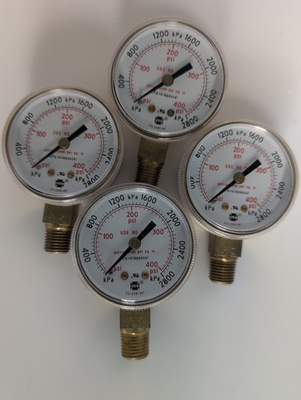 #ad Pressure Gauge Pack 0 400psi 2800kPa 2quot; Dial Face 1 4quot; NPT Port Pack Of 4 $34.96