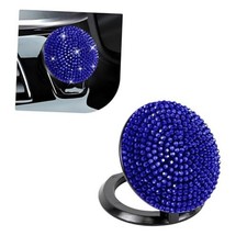 Bling Car Push Start Button Cover Sticker, Crystal Rhinestone Engine Blue