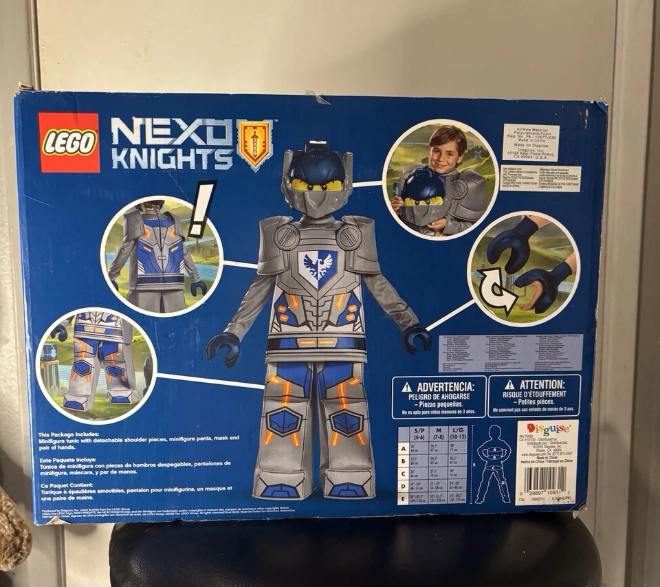 LEGO NEXO CABALLEROS Niños De Lujo Halloween Disfraz ARCILLA Talla Pequeña 4-6 Niños Foto 3 de 4