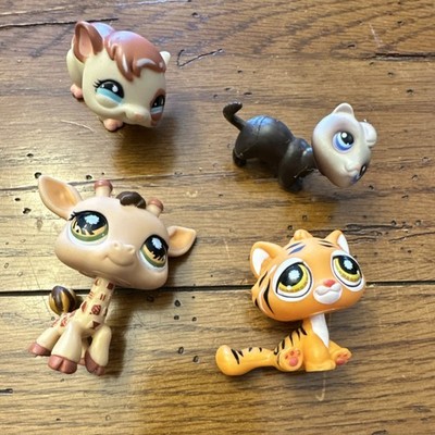 Littlest Pet Shop Giraffe Cat Deer Ferret Figures Ages 4-7 Years Toy Lot
