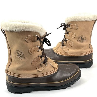 SOREL Eddie Bauer Boots Mens 11 Brown Leather Waterproof Insulated
