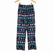 Hanna Andersson Gnomes Christmas Pajama Lounge Pants Kids Size 160 14-16 US Navy