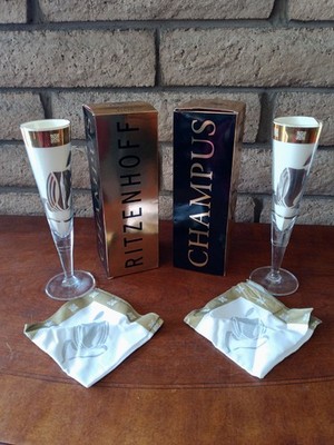 Vintage Ritzenhoff Champagne Flute 1997 Glass Music #22670 Lot Of 2