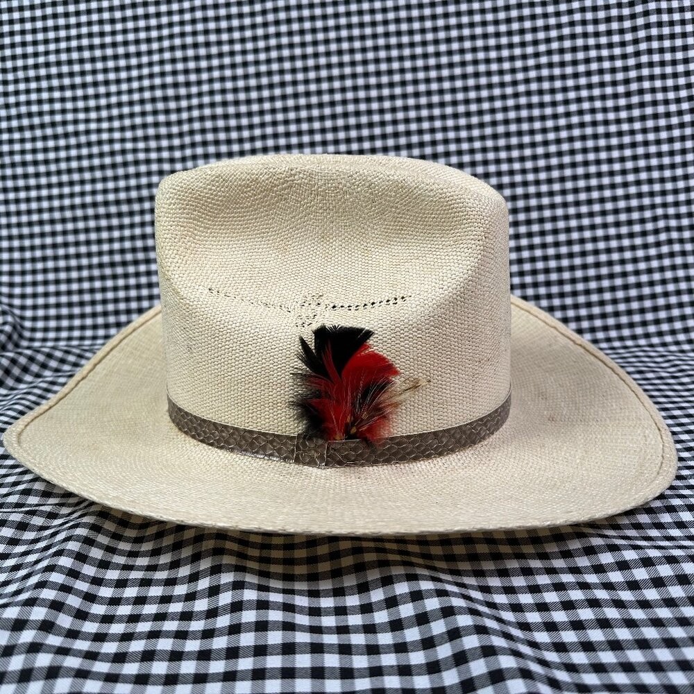 Rockymount Ranch Wear Vintage Straw Western Cowboy Hat  display picture 3