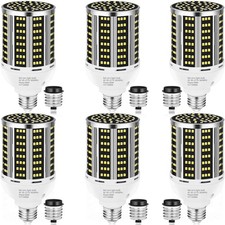65w Led Corn Bulb 6-pack 7800lm 5000k Daylight E26e39 Mogul Base 650w Equivalen