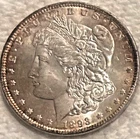 New Listing1893 P Morgan Scarce find here tons of luster bright AU/BU free ship Sigma test+