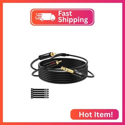 Kxable 1/4'' to RCA Audio Cable 4FT, 6.35mm TRS to Dual RCA Stereo Audio Cable, Q