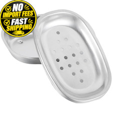Stainless Steel Soap Dish, Dish for Bathroom Shower, Double Layer Silver