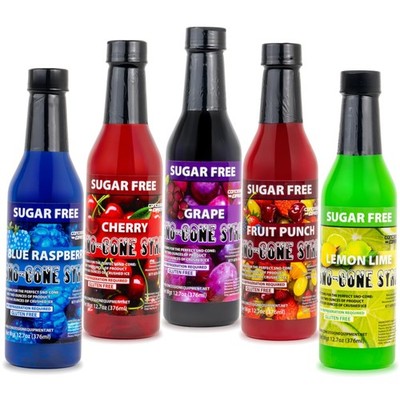 Sugar Free Syrup for Snow Cones - Enjoy 5 Bold Flavors, 12.7 oz Bottles