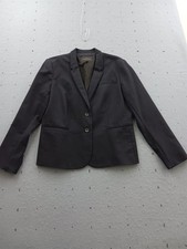 Banana Republic Women's 14 Blazer Black Cotton Blend Two Button Stretch Lined