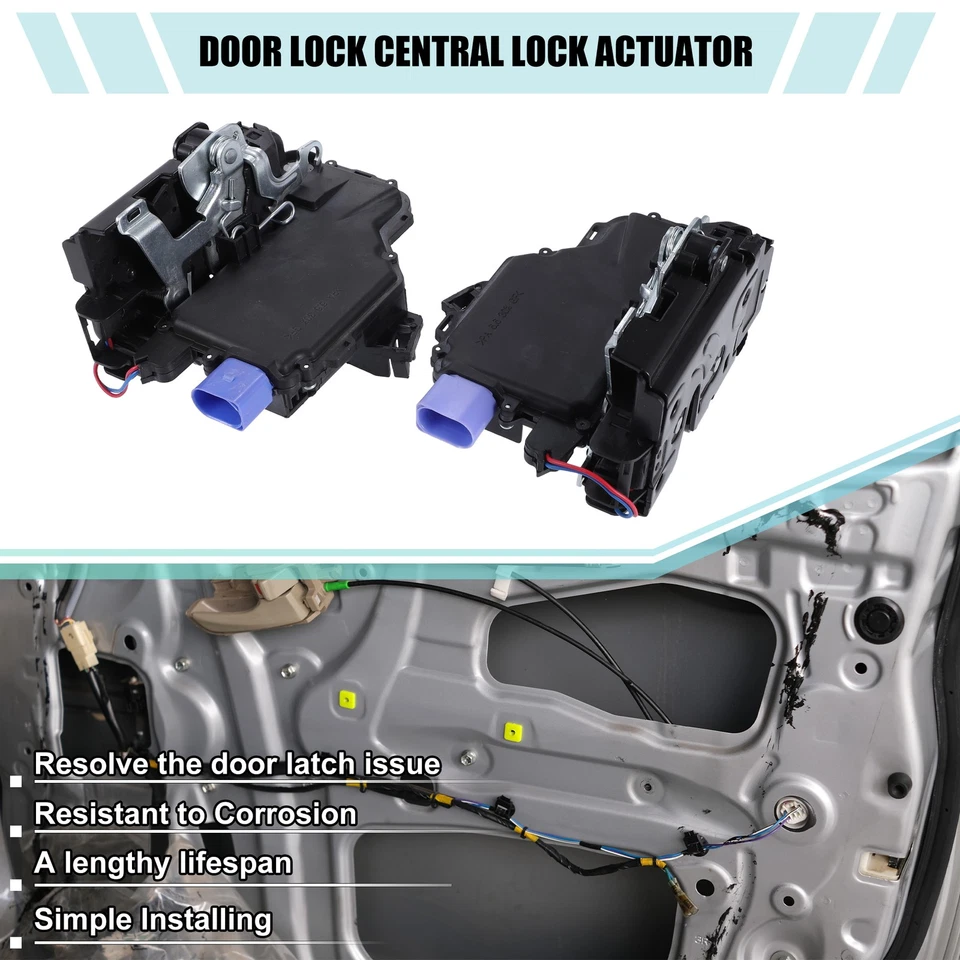 Conjunto de actuador de pestillo de puerta de coche delantero izquierdo derecho 1 par para Volkswagen Polo Foto 2 de 4