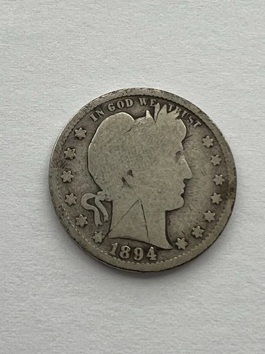 1894 Barber Liberty Head quarter 90% silver