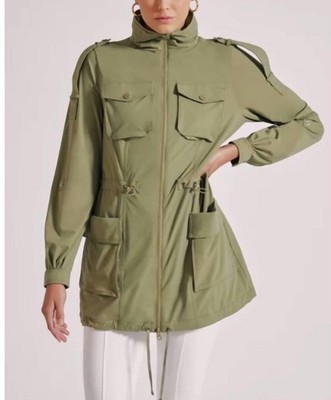 Blanc Noir Women's Mastermind Anorak Quilted Jacket Olive Drab Size Large NWT