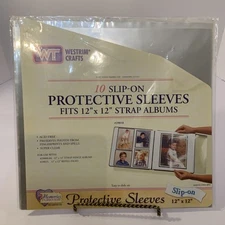 Westrim Crafts 10 Slip On Clear Protective Sleeves For 12 x 12 Strap Albums