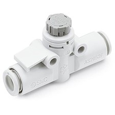 1 pc SMC CORPORATION AS2002F-06A Speed Control, air, inline, push lock, sz 1/8"