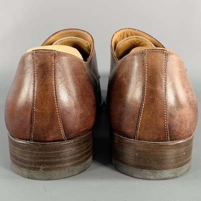 CALZOLERIA HARRIS Size 10.5 Brown Tan Two Toned Leather Monk  display picture 1