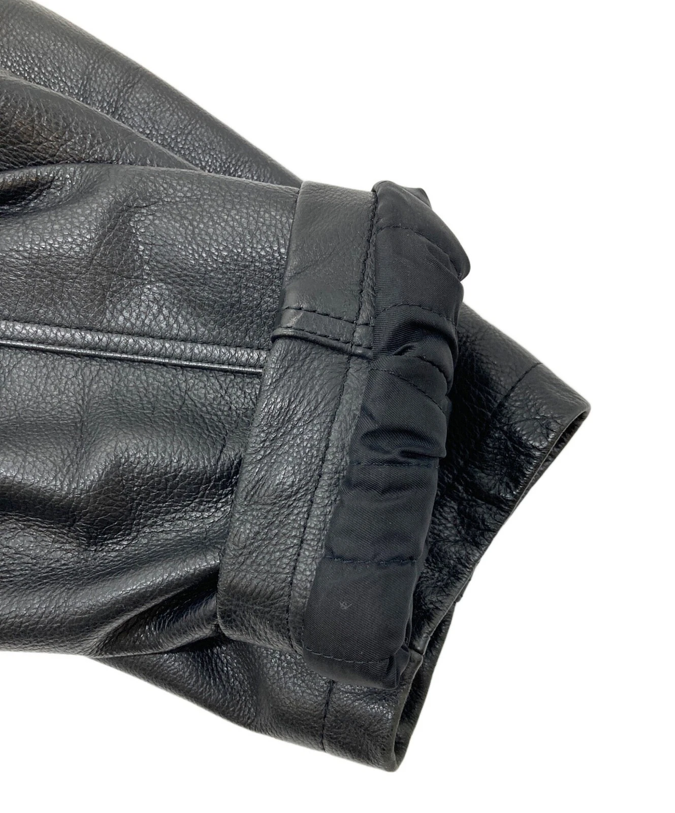 sun avenue Leather Jacket Men's Size M Black - product detail image 7