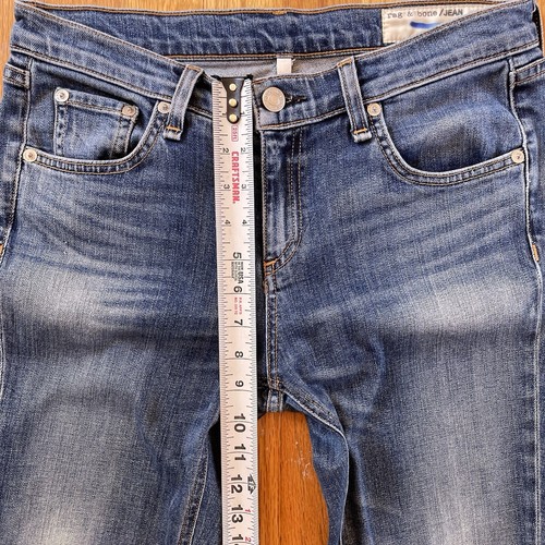 Rag & Bone Dash Jeans 25 Waist Drop Crotch Slouchy Skinny Med Wash Blue Whiskers - Picture 8 of 13