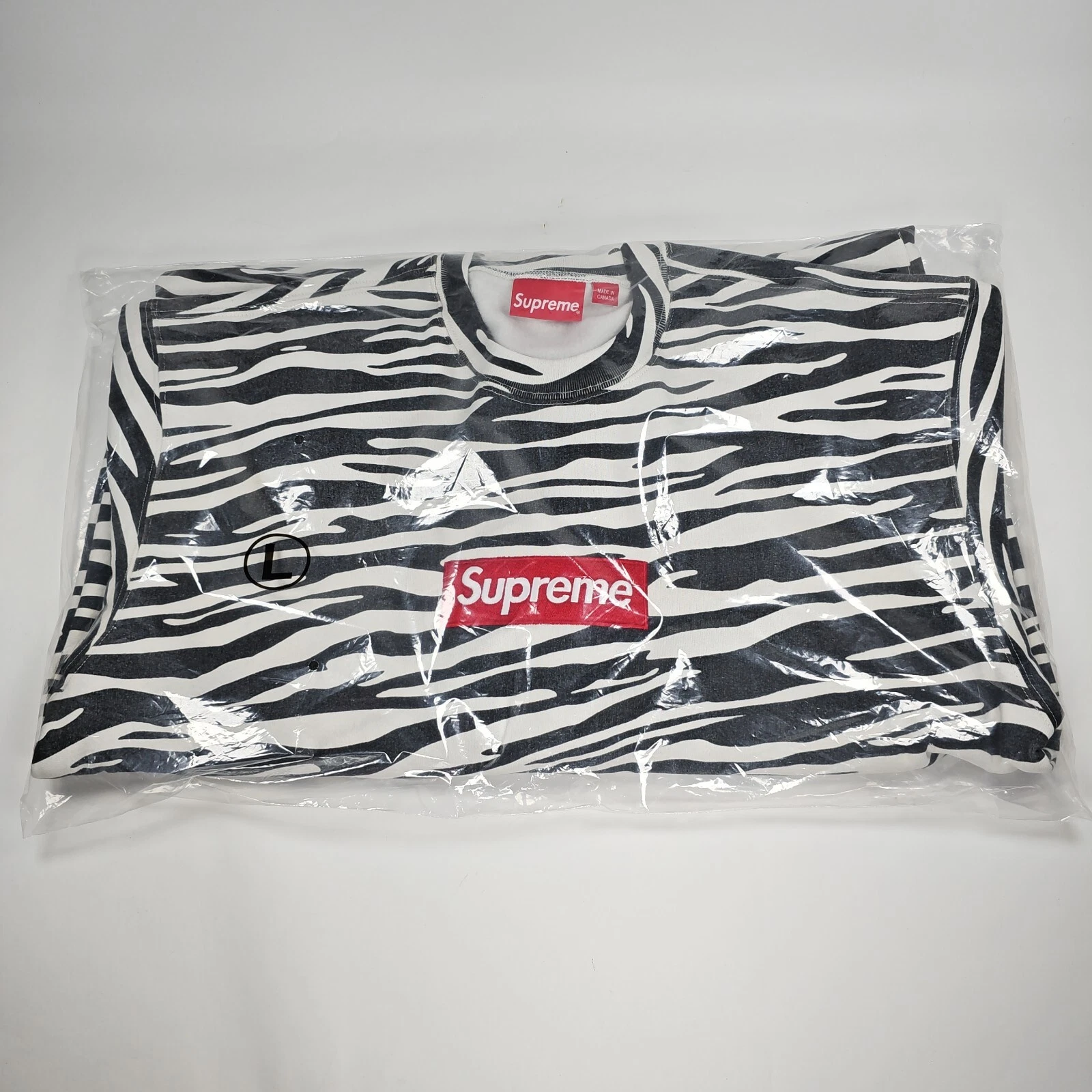 Sweat shirt Supreme Box Logo Crewneck Zebra FW22 New York Taille Homme GRAND 