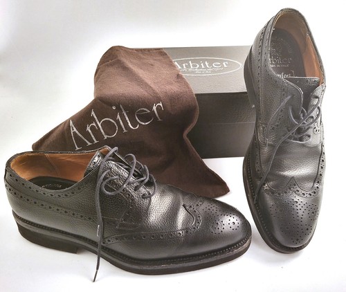 SCARPE UOMO ARBITER TG. 7,5 ITA 41 1/2  PELLE NERA STRINGATE stile church's - Picture 1 of 7