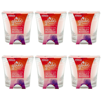 glade Duftkerze PETALS & BLOSSOM 6x 129g duftet nach Wildrosen &violetten Blüten