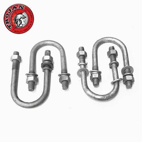 TROJAN 4x Trailer Spring Axle U BOLT Galvanised M12 51mm Wide Round