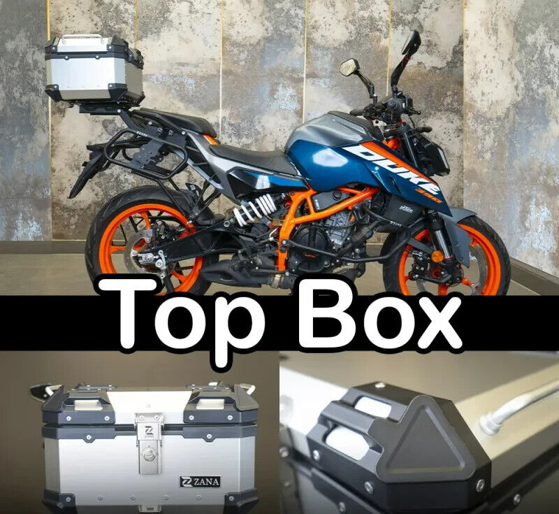 TOP BOX ALUMINIUM SILVER 35L) WITH TOP RACK FOR KTM DUKE 390 GEN