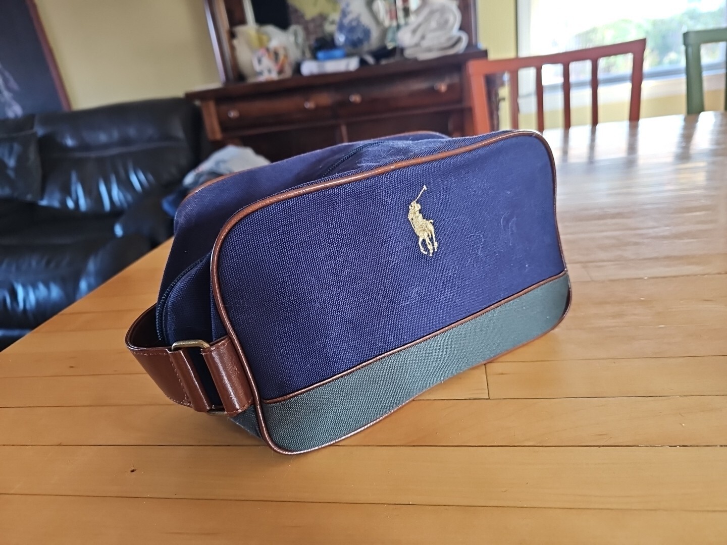 Bolsa de artículos de tocador de afeitado cosmético vintage Polo Ralph Lauren estuche bolsa nunca usada