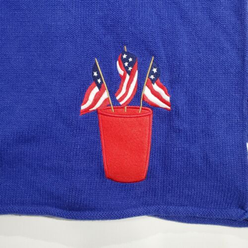 The Quacker Factory Women's Short-Sleeved USA Stars Cardigan Sweater Size S - Picture 3 of 9