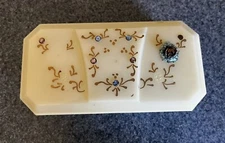 VNTG FULLER BRUSH TABLE TIDY CRUMB SWEEPER LINT BRUSH JEWEL MOTIF BAKELITE USA