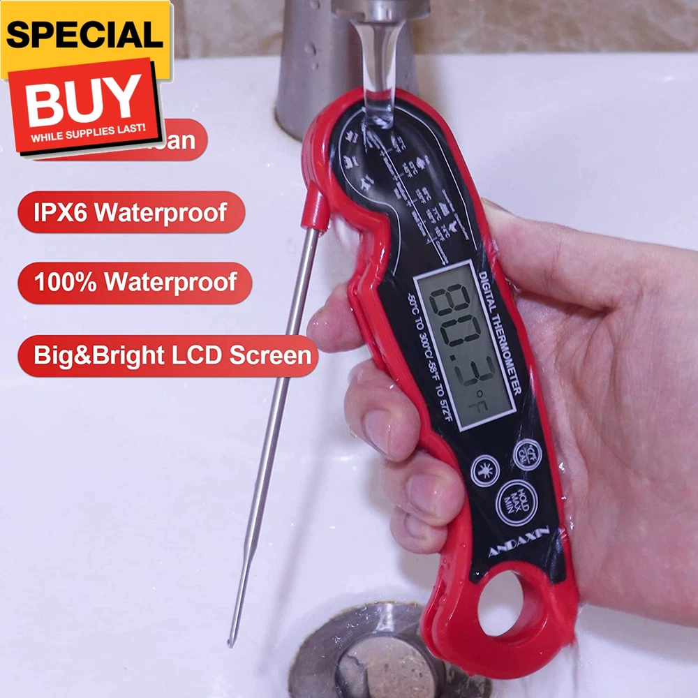 Meat Thermometer Digital for Grilling and Cooking -  Waterproof Ultra-Fast Insta