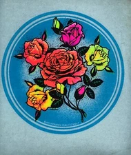 Original Vintage 1975 Psychedelic Flowers Iron On Transfer DAYGLO