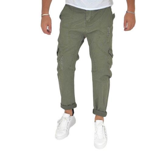 Pantaloni Jeans verde slim uomo militare denim biker Skinny Chiusura con  bottone | eBay