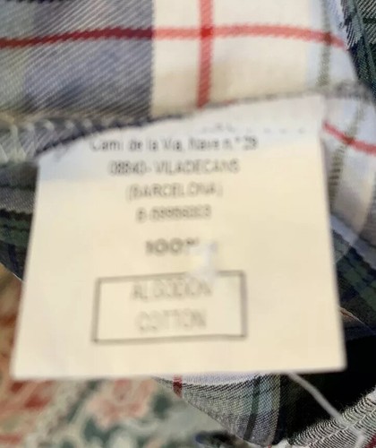 MINT Peter Elliot Blue PLAID Button Front Cotton Shirt Boys size 8 Made in Spain - Picture 5 of 5