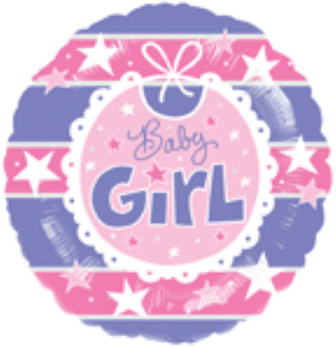 SALE! {SET OF 3} 18" Cute BABY GIRL BALLOON - baby shower reveal girl bib stars - Picture 1 of 1