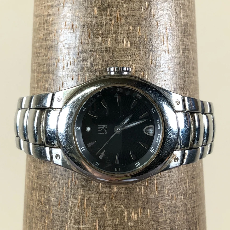 Мужские кварцевые аналоговые часы ESQ Movado E5264 Fashion Date серебристые 25 мм 6 1/2 дюйма - Изображение 2 из 4