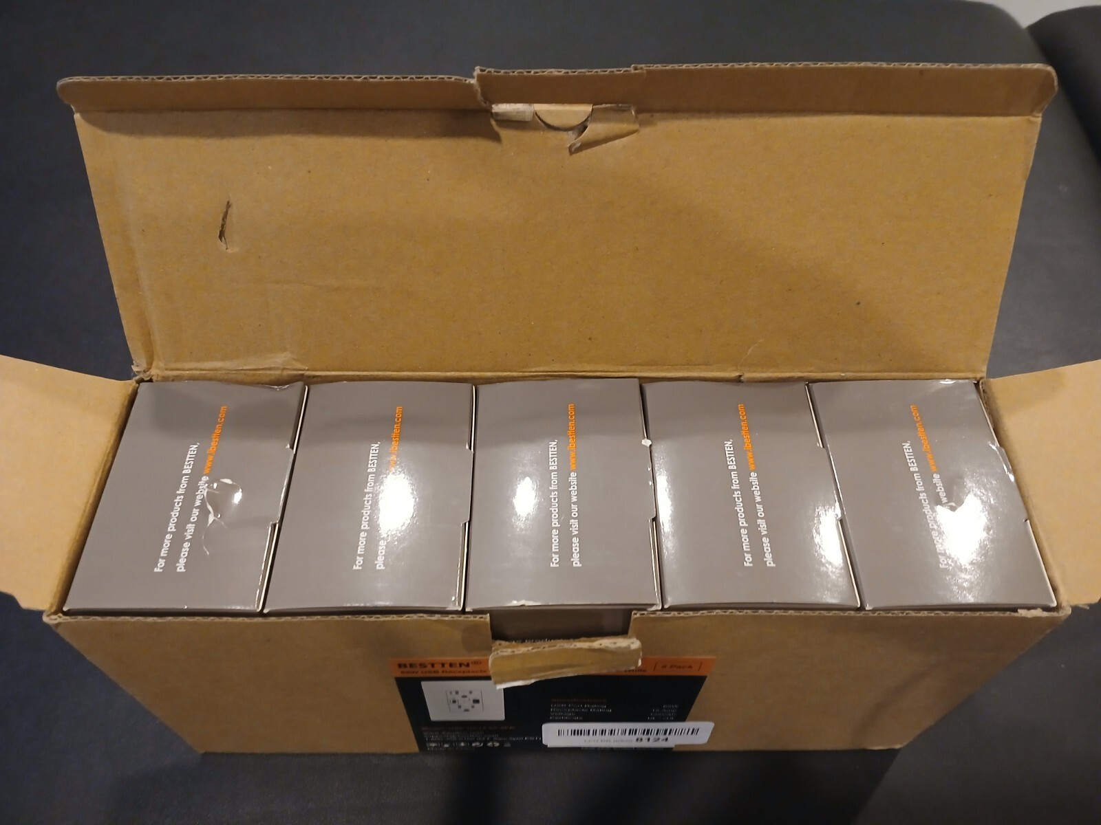 5 Pack of Bestten 65w Usb Wall Outlet Receptacle