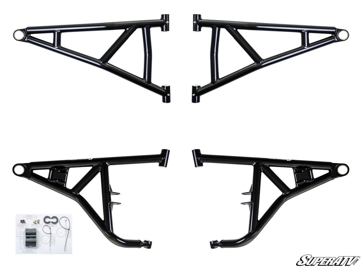 SuperATV High Clearance A-Arms For Polaris (2014-23) RZR XP 1000 (Non-Adjustable, Upper, Heavy-Duty 4340 Chromoly Steel) Red - Foto 3