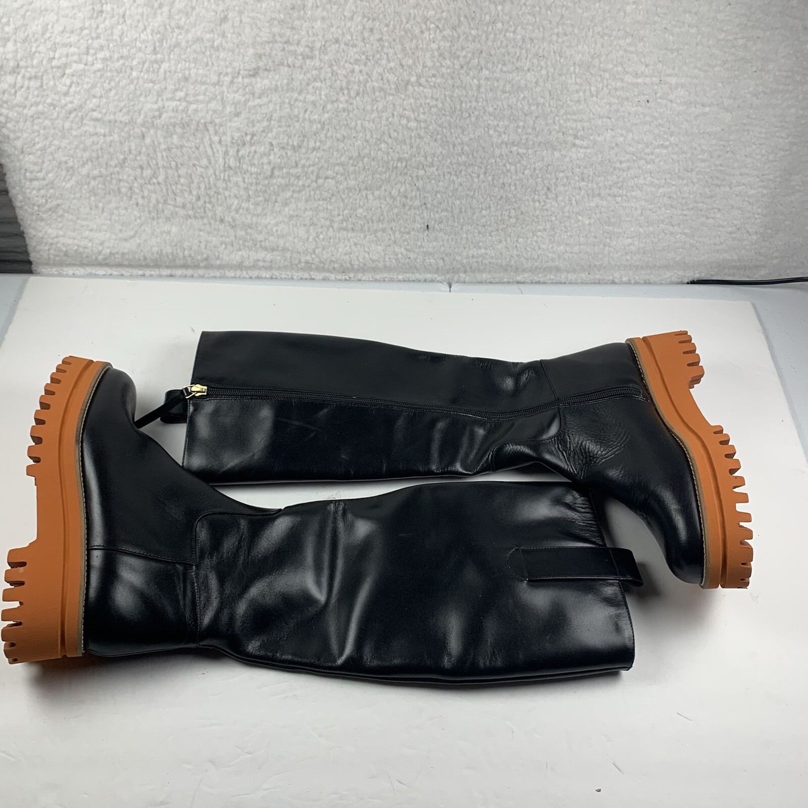 SAOLA Stivali Paloma Barcelo neri alti in pelle con suola a strappo taglia 36 nuovi senza scatola 7586