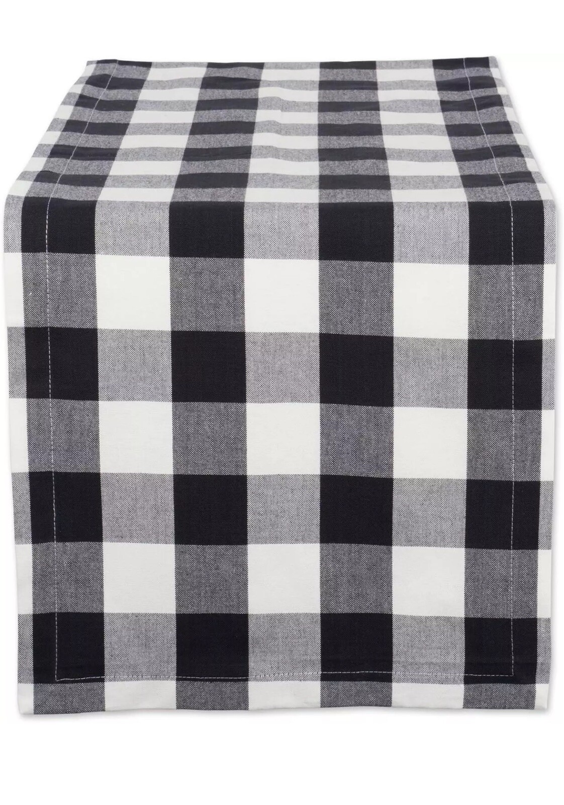 Buffalo Check Collection, Classic Farmhouse Table Runner, 14X108, Black & White