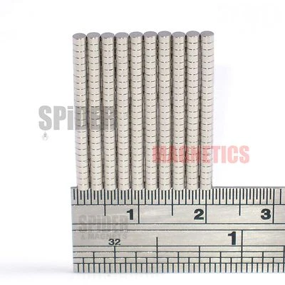SPIDER MAGNETICS Tiny 2x1 mm Magnets Small Strong N52 Neodymium Craft Papercraft Models 2mm x 1mm