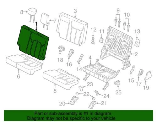 Conjunto de cubierta de asiento trasero derecho original Ford Expedition 2018-2019 JL1Z-7866600-KA Foto 2 de 2