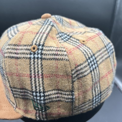 Brewers Burberry Plaid 59Fifty Cap 7 1/8 New Era Wool & Suede Tan & Brown - Picture 2 of 7