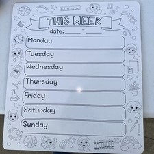 Weekly Dry Erase Board, 16" x 14 Tabletop Back To School Desktop To-do List