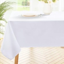 Rectangle Table Cloth, Waterproof Anti-Scratch Polyester 54" x 108" White